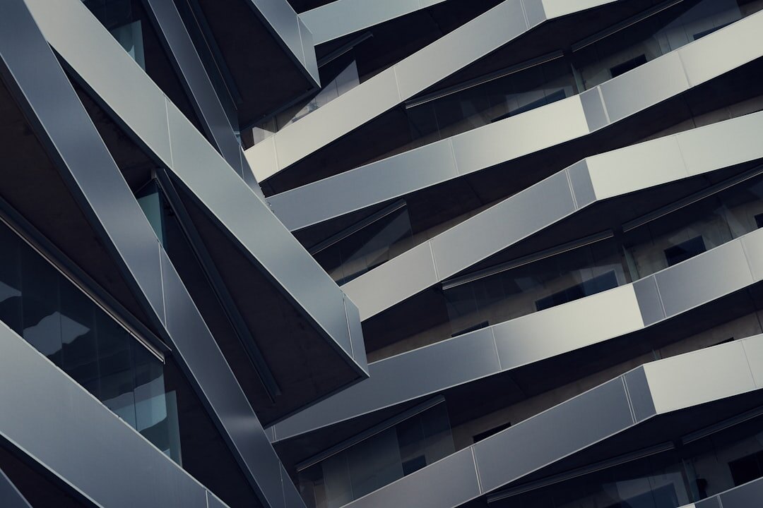 Modern Danish building facade with geometric lines