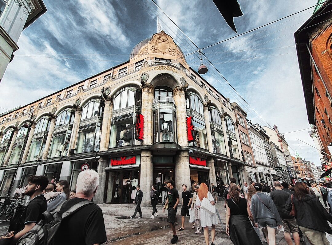 Danish design shop storefront on a city street