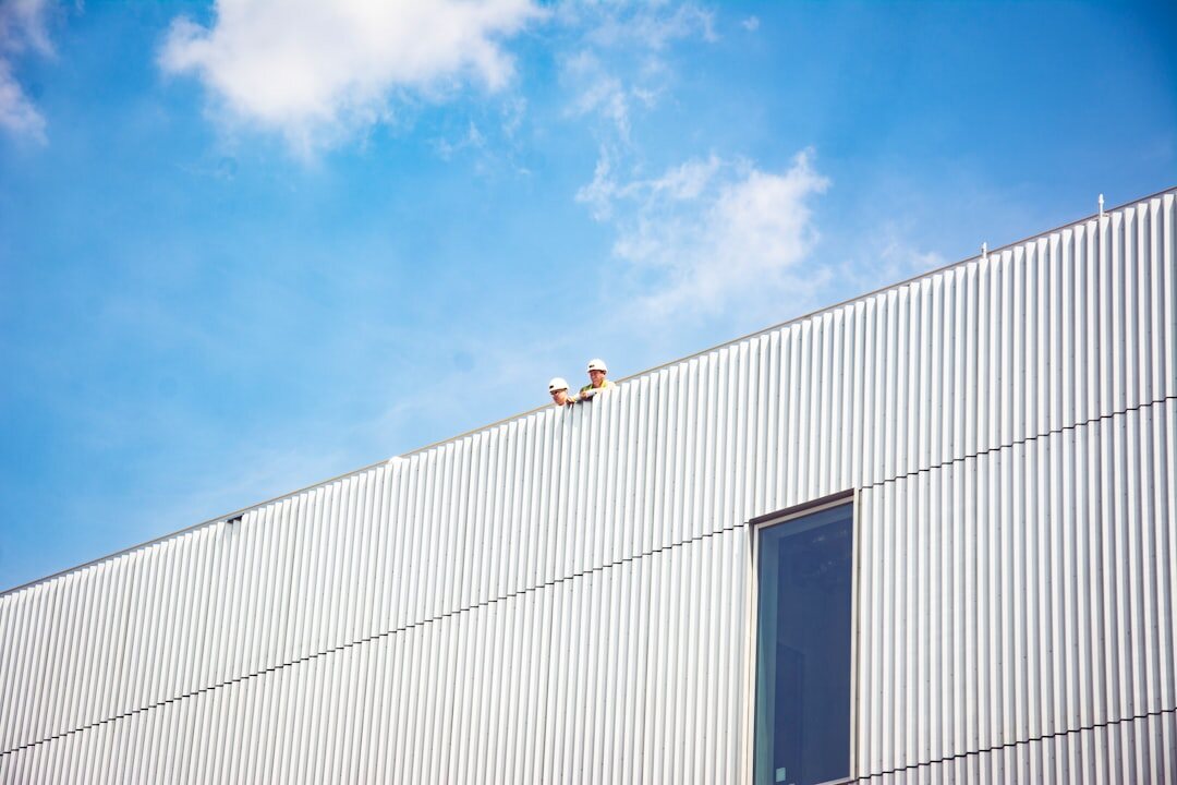 Location scouting photograph of an industrial building exterior
