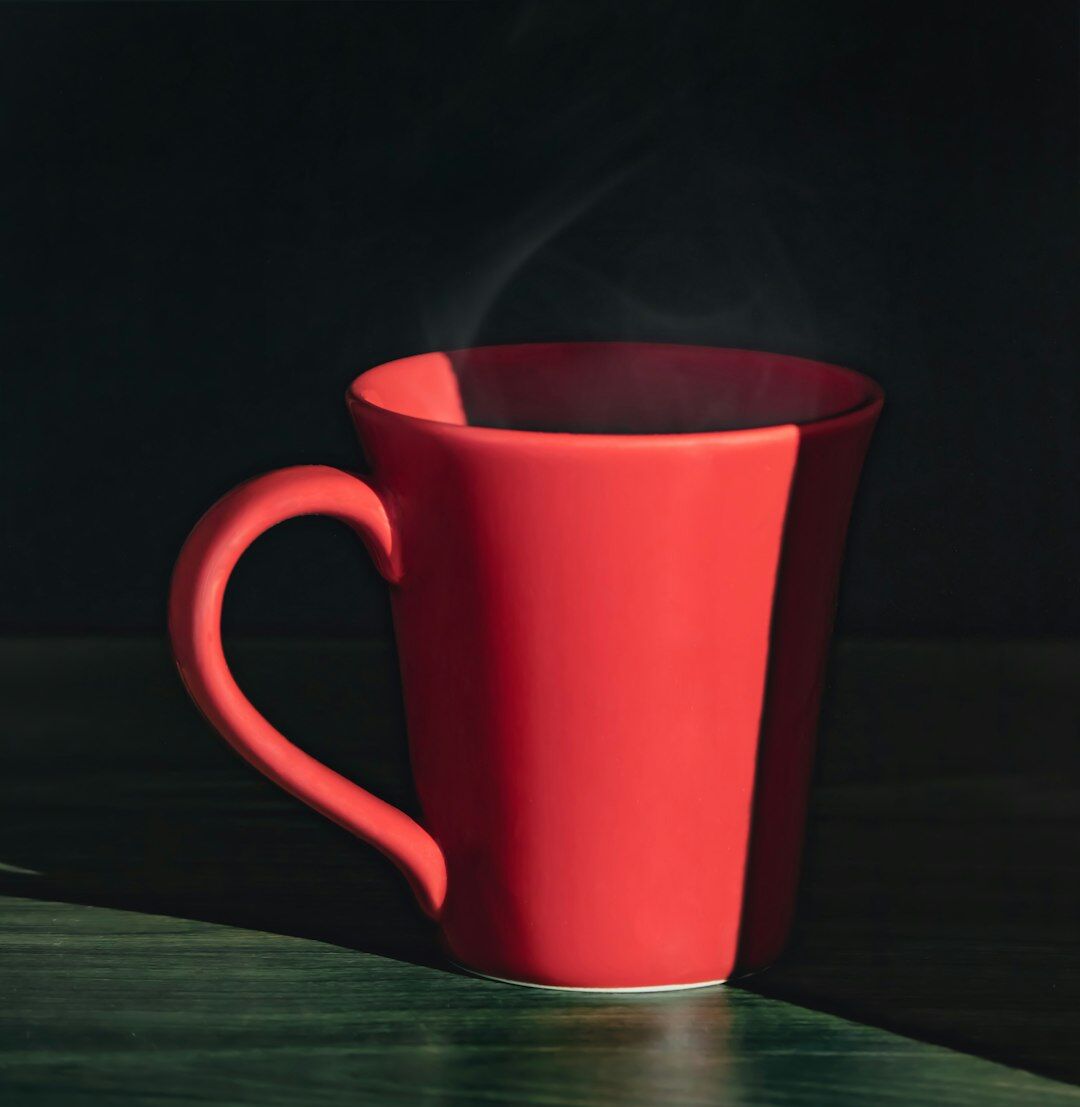Studio product photography of a ceramic mug