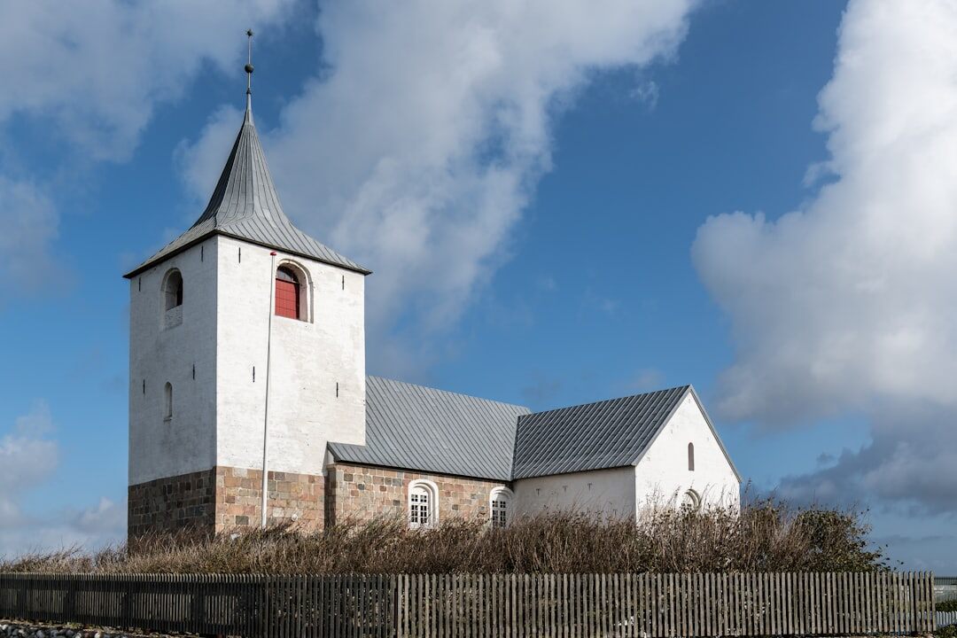 Viborg cathedral towers above the old town rooftops